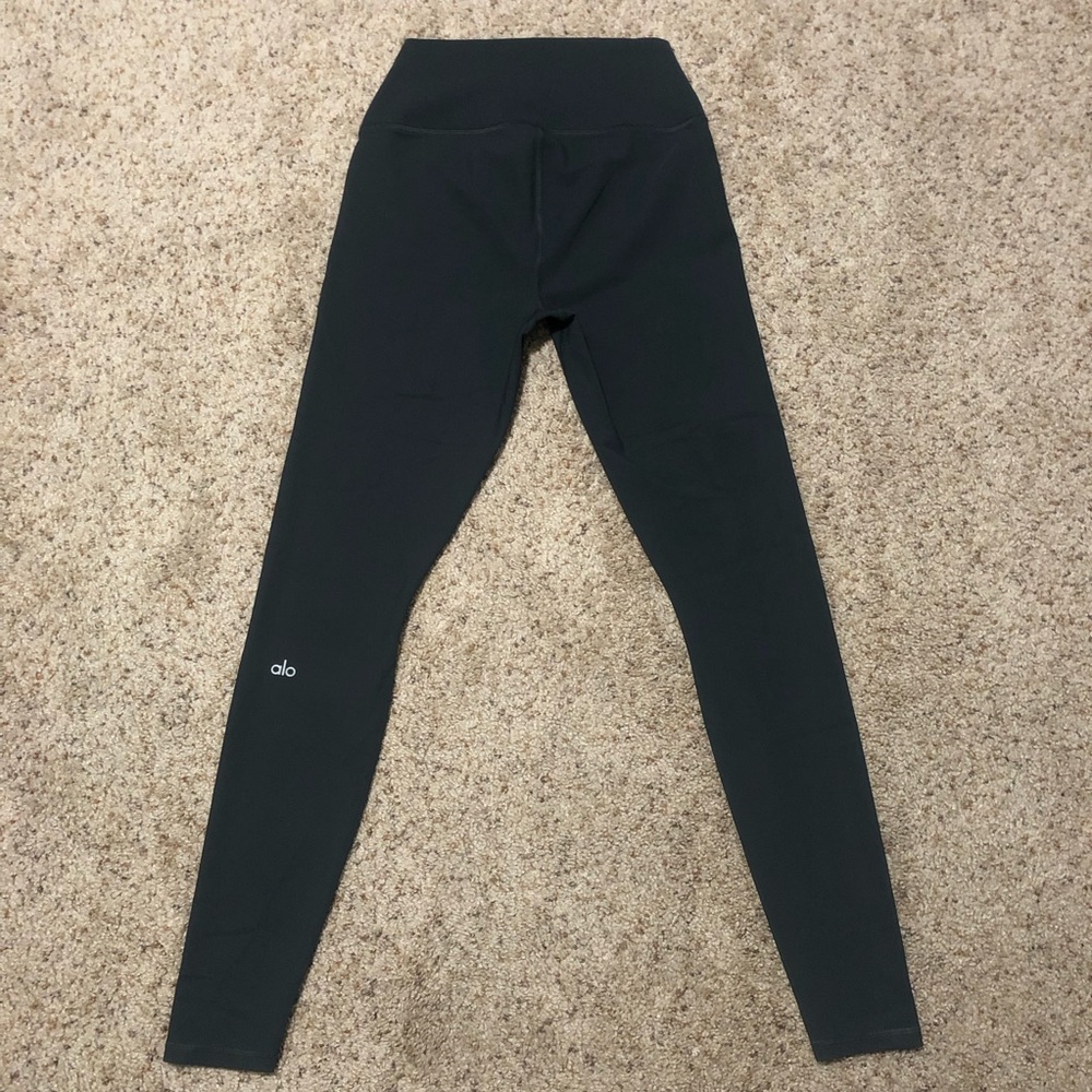 ALO Yoga High Waisted Ripped Warrior Leggings Grey - Picture 6 of 13